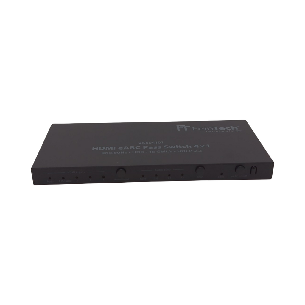 FeinTech VAX04101A HDMI eARC Pass Switch 4x1 Audio Extractor für Soundbar 4K 60Hz HDR Dolby Unterstützung