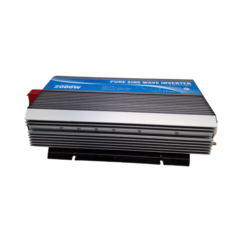 GIANDEL Omvormer 24 V auf 230 V reiner Sinus 2000 W mit LED-Display Fernbedienung tw