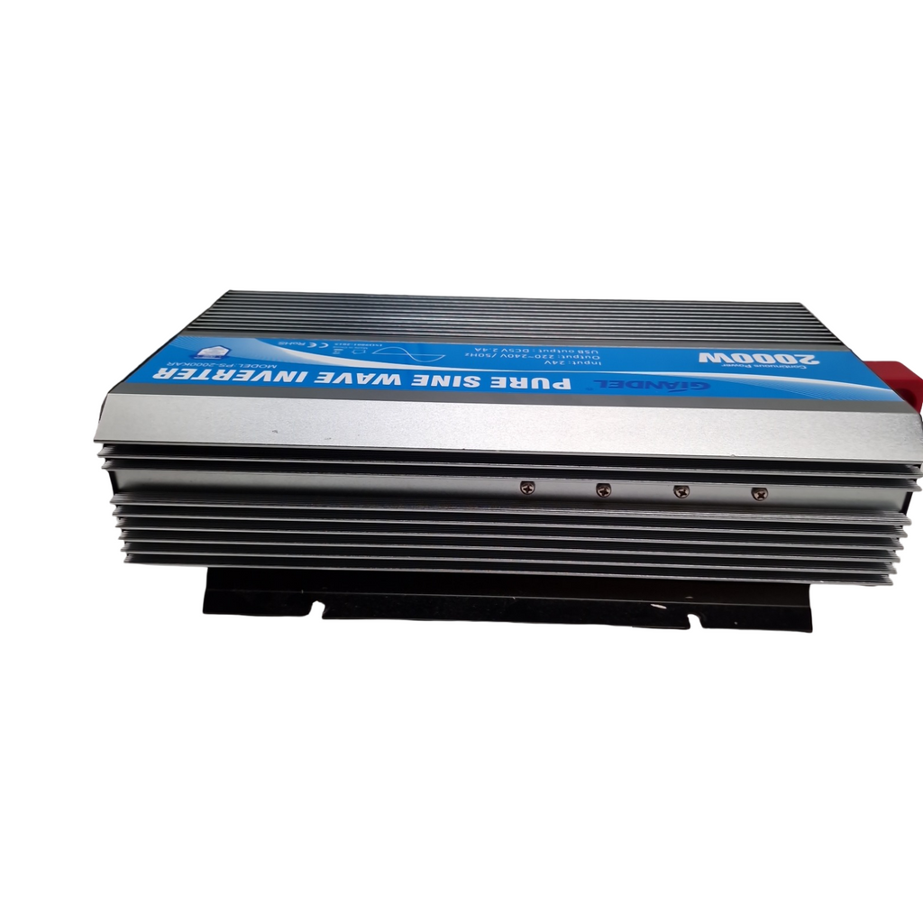 GIANDEL Omvormer 24 V auf 230 V reiner Sinus 2000 W mit LED-Display Fernbedienung tw