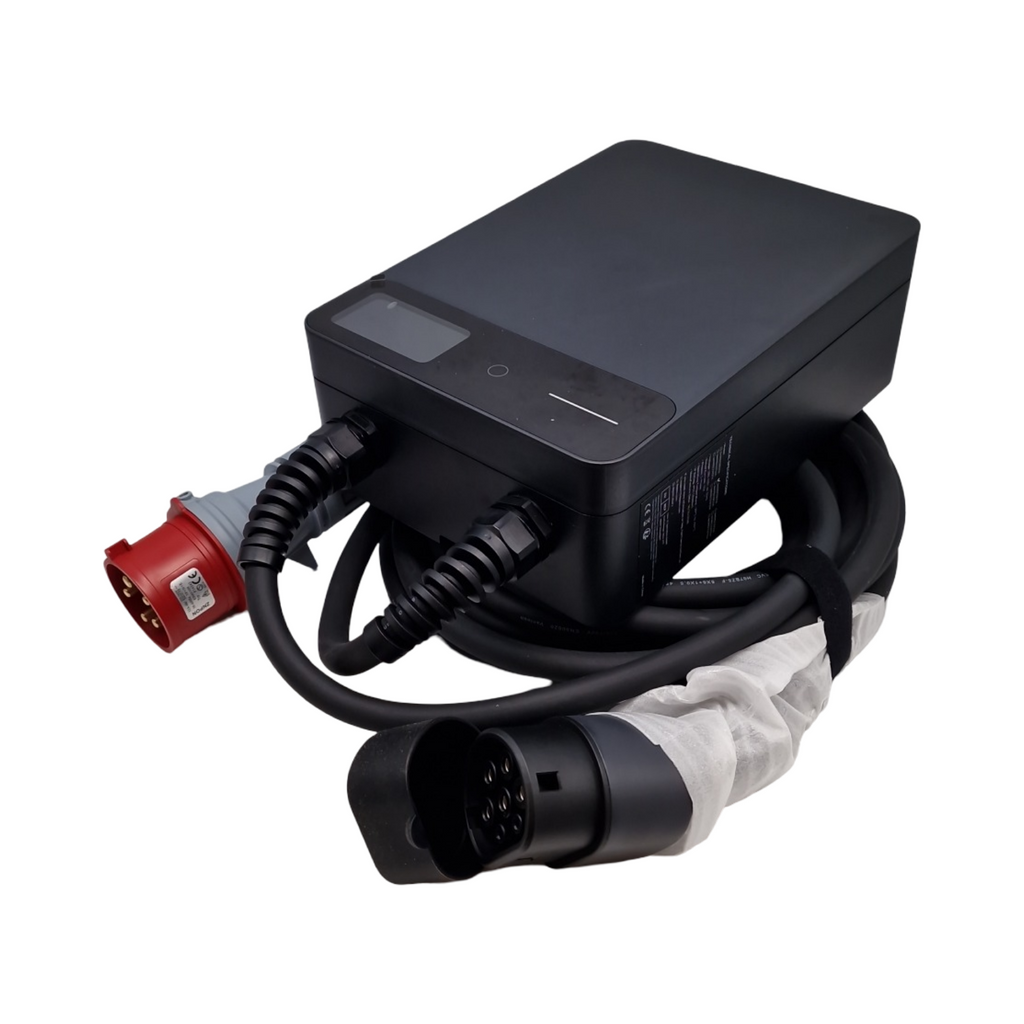 Wallbox 22kW EV-Ladegerät mit APP Steuerung 3-Phasen Typ 2 Ladekabel 7,5m Kabelhalter RCD Typ A IP5 für BEV PHEV