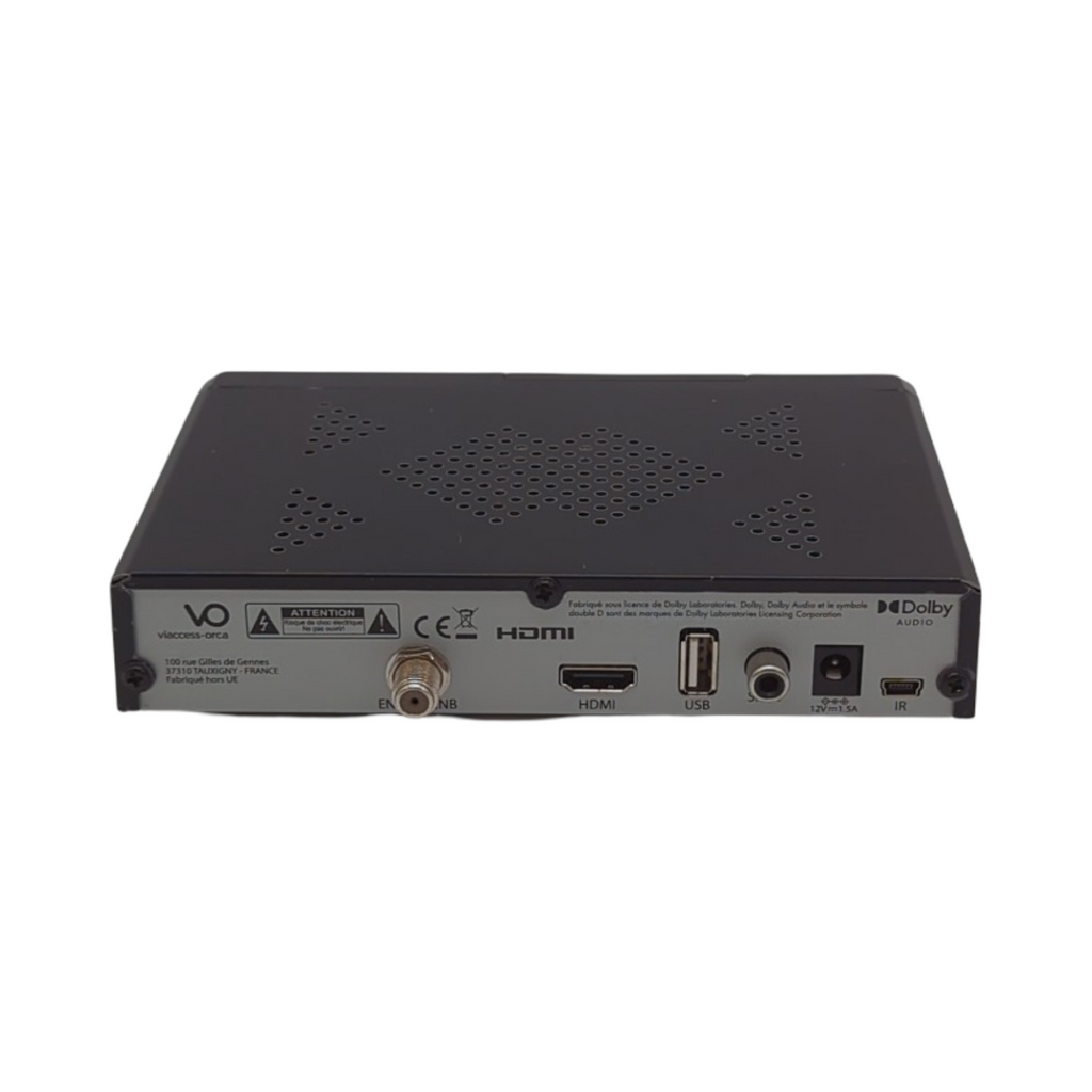 METRONIC 441680 Fransat 4K UHD HDR10 Satellit Decoder mit Dolby Atmos kostenloser TNT-Empfang Dual-Power-USB-Anschluss Fransat-Karte