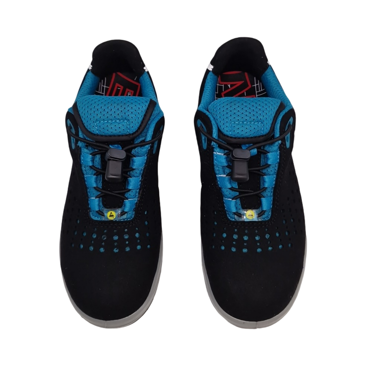 ELTEN IMPULSE Lady aqua Sicherheitsschuhe ESD S1P Damen Textil Stahlkappe leicht sportlich schwarz/türkis Größe 37