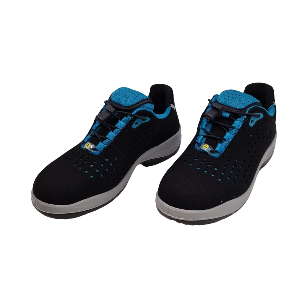 ELTEN IMPULSE Lady aqua Sicherheitsschuhe ESD S1P Damen Textil Stahlkappe leicht sportlich schwarz/türkis Größe 37