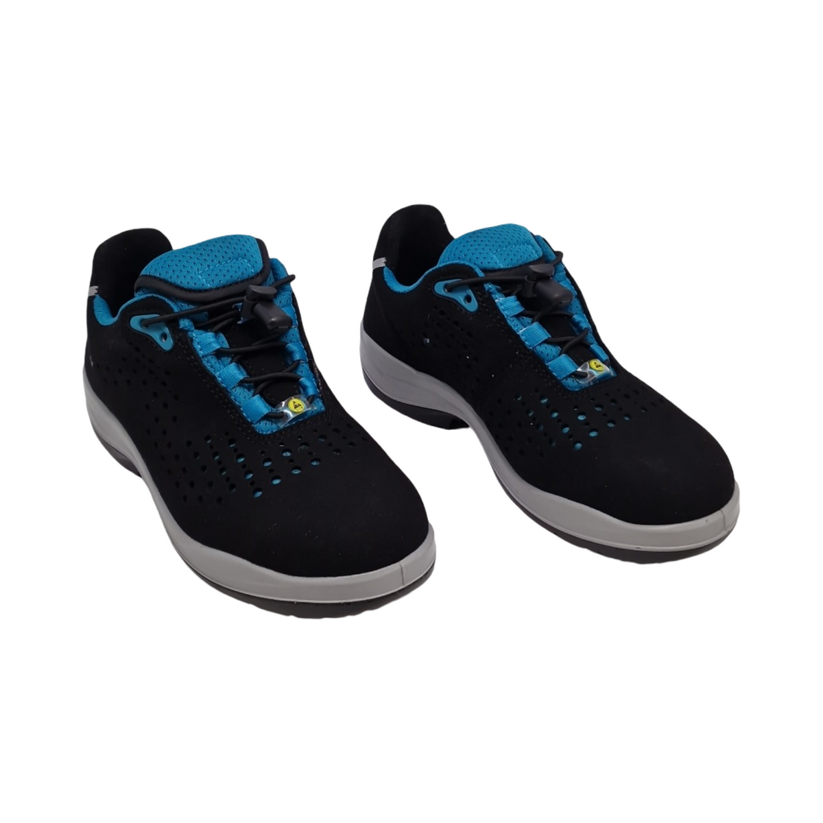 ELTEN IMPULSE Lady aqua Sicherheitsschuhe ESD S1P Damen Textil Stahlkappe leicht sportlich schwarz/türkis Größe 37