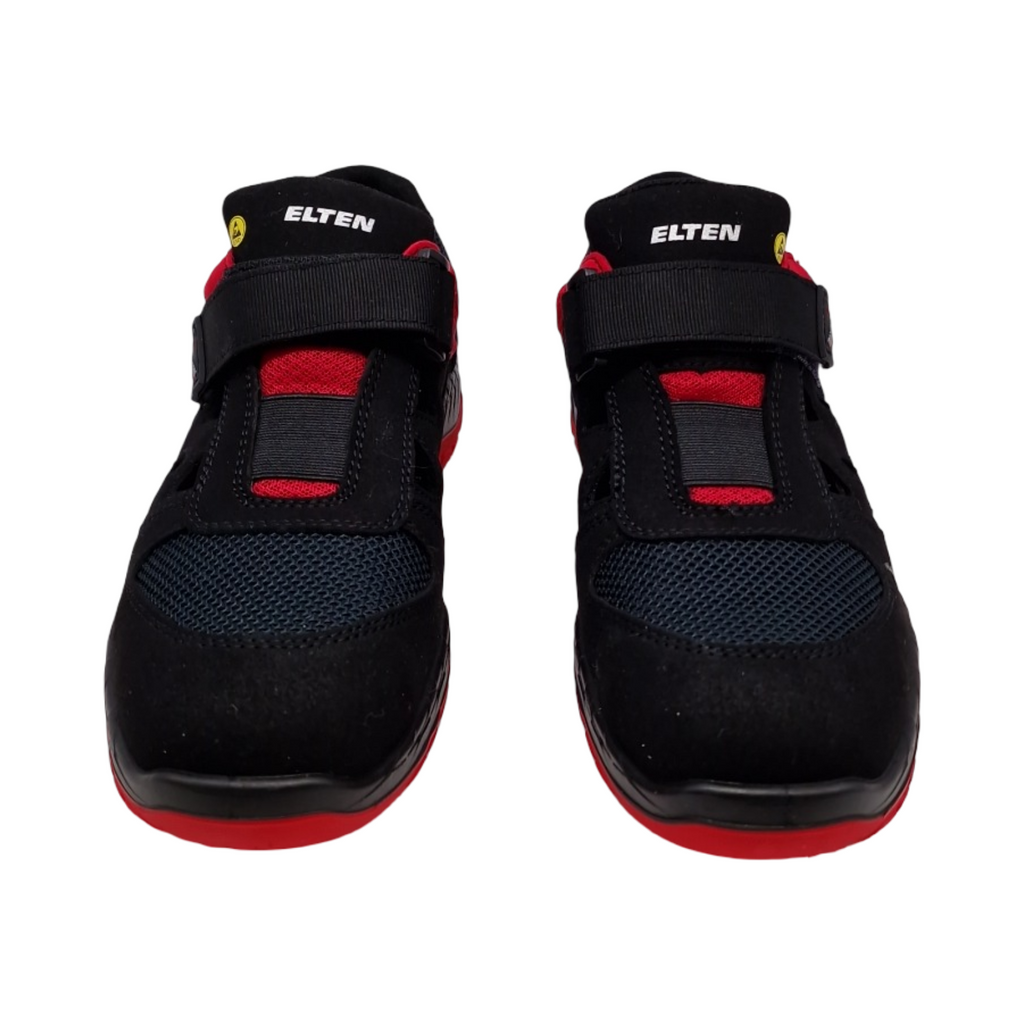 ELTEN LONNY red Sicherheitsschuhe Textil Stahlkappe ESD leicht sportlich Damen Herren Schwarz Rot Größe 40