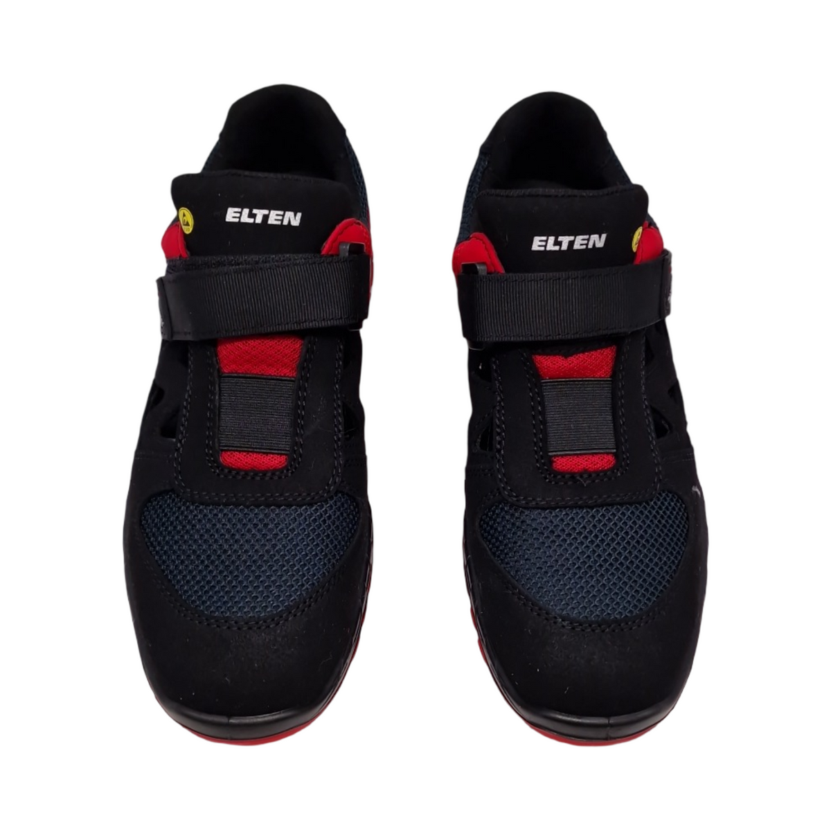 ELTEN LONNY red Sicherheitsschuhe Textil Stahlkappe ESD leicht sportlich Damen Herren Schwarz Rot Größe 40
