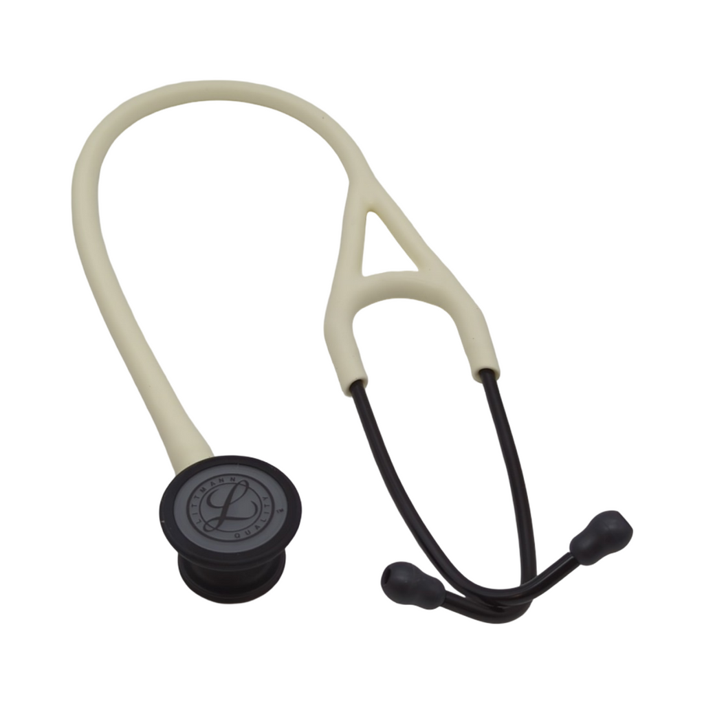 Littmann Kardiologie IV Stethoskop Diagnostik Bruststück schwarz matt Alabasterfarbener Schlauch