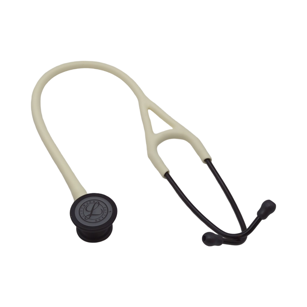 Littmann Kardiologie IV Stethoskop Diagnostik Bruststück schwarz matt Alabasterfarbener Schlauch