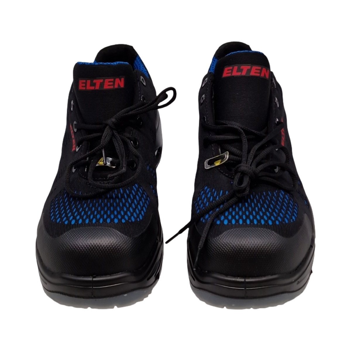 ELTEN LOGAN blue Low Sicherheitsschuhe S1 ESD Herren Textil Kunststoffkappe leicht sportlich Schwarz Blau Größe 45