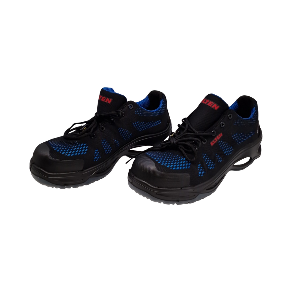 ELTEN LOGAN blue Low Sicherheitsschuhe S1 ESD Herren Textil Kunststoffkappe leicht sportlich Schwarz Blau Größe 45