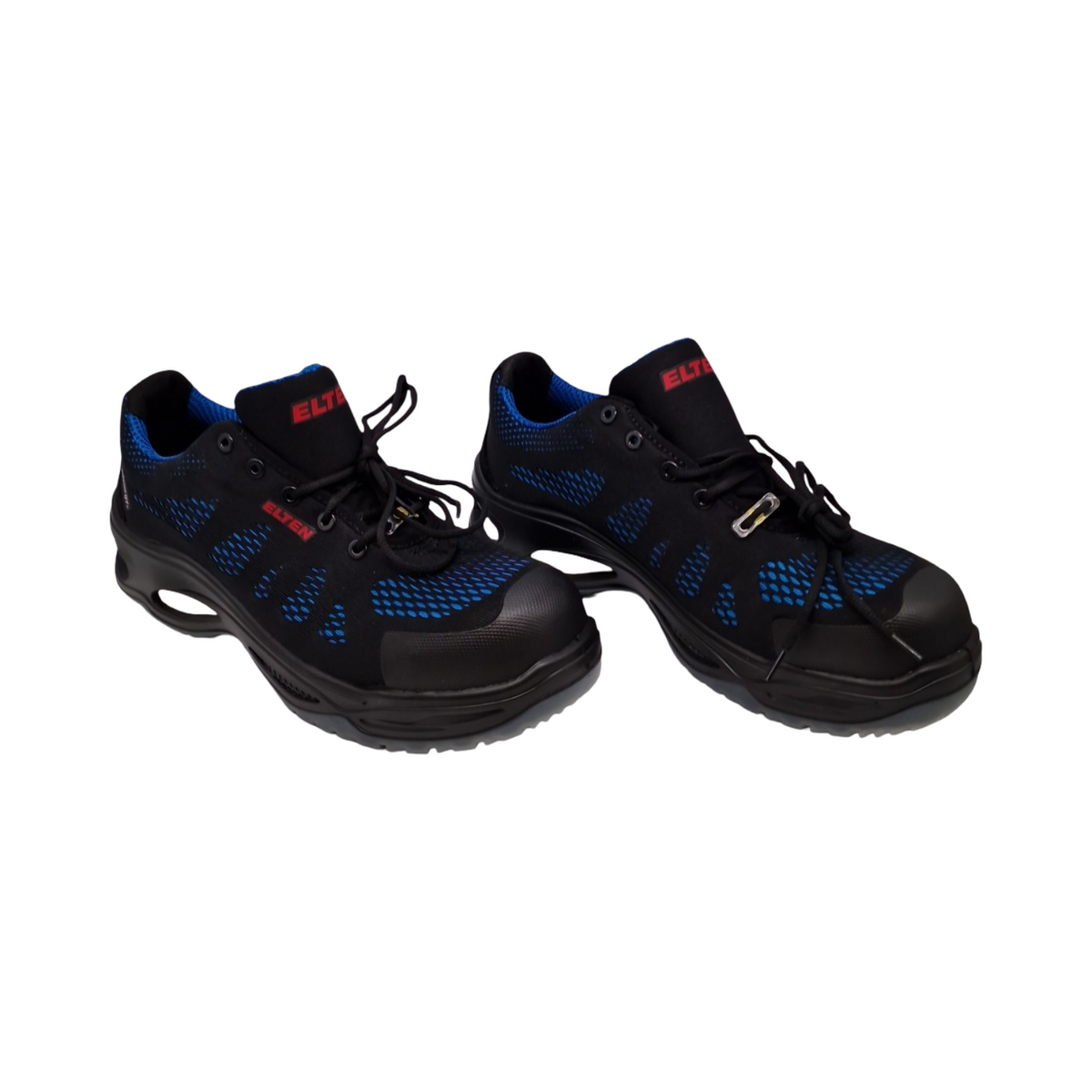 ELTEN LOGAN blue Low Sicherheitsschuhe S1 ESD Herren Textil Kunststoffkappe leicht sportlich Schwarz Blau Größe 45