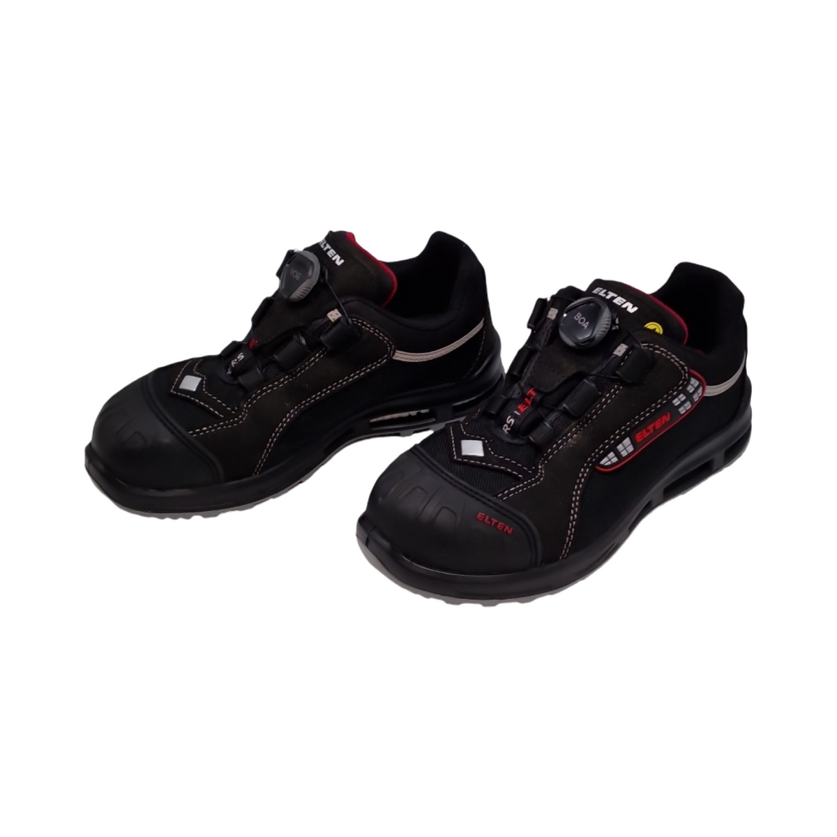 ELTEN SENEX XXT Pro BOA Sicherheitsschuhe S3 ESD Kunststoffkappe sportlich Schwarz Rot Damen Herren Größe 37