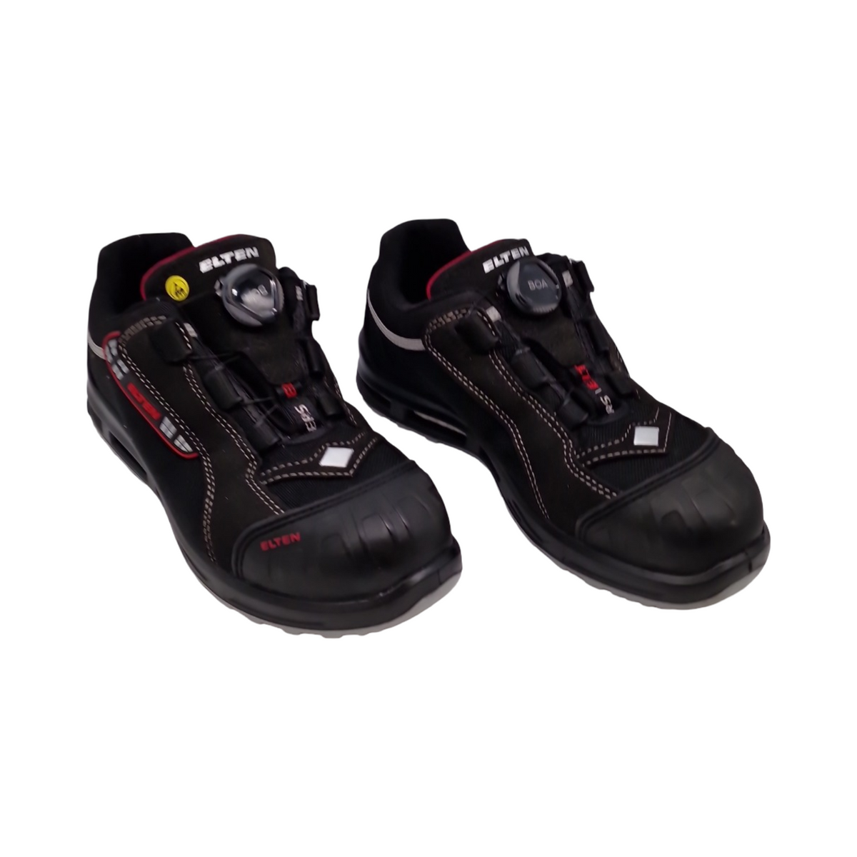 ELTEN SENEX XXT Pro BOA Sicherheitsschuhe S3 ESD Kunststoffkappe sportlich Schwarz Rot Damen Herren Größe 37