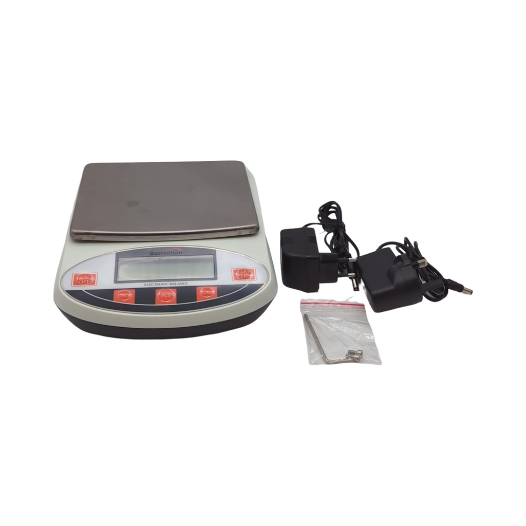 Bonvoisin 5000gx0,01g Elektronische Laborwaage Hochpräzise Digitale Präzisionswaage Schmuck Küchenwaage
