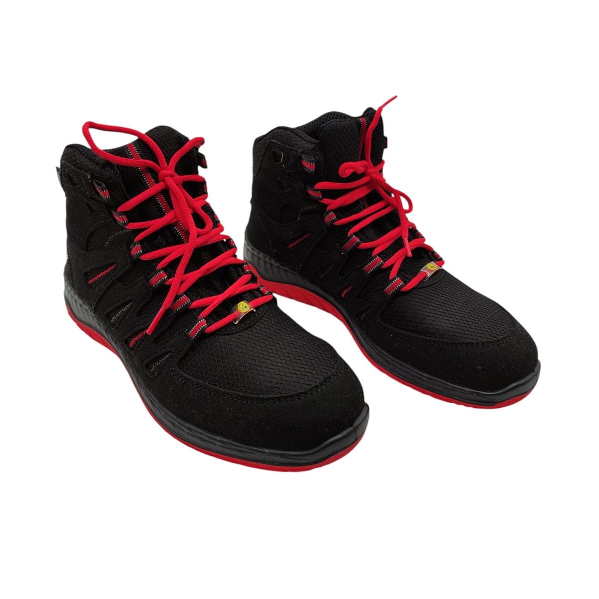 ELTEN MADDOX black-red Mid Sicherheitsschuhe ESD S3 Gr. 41 Schwarz-Rot