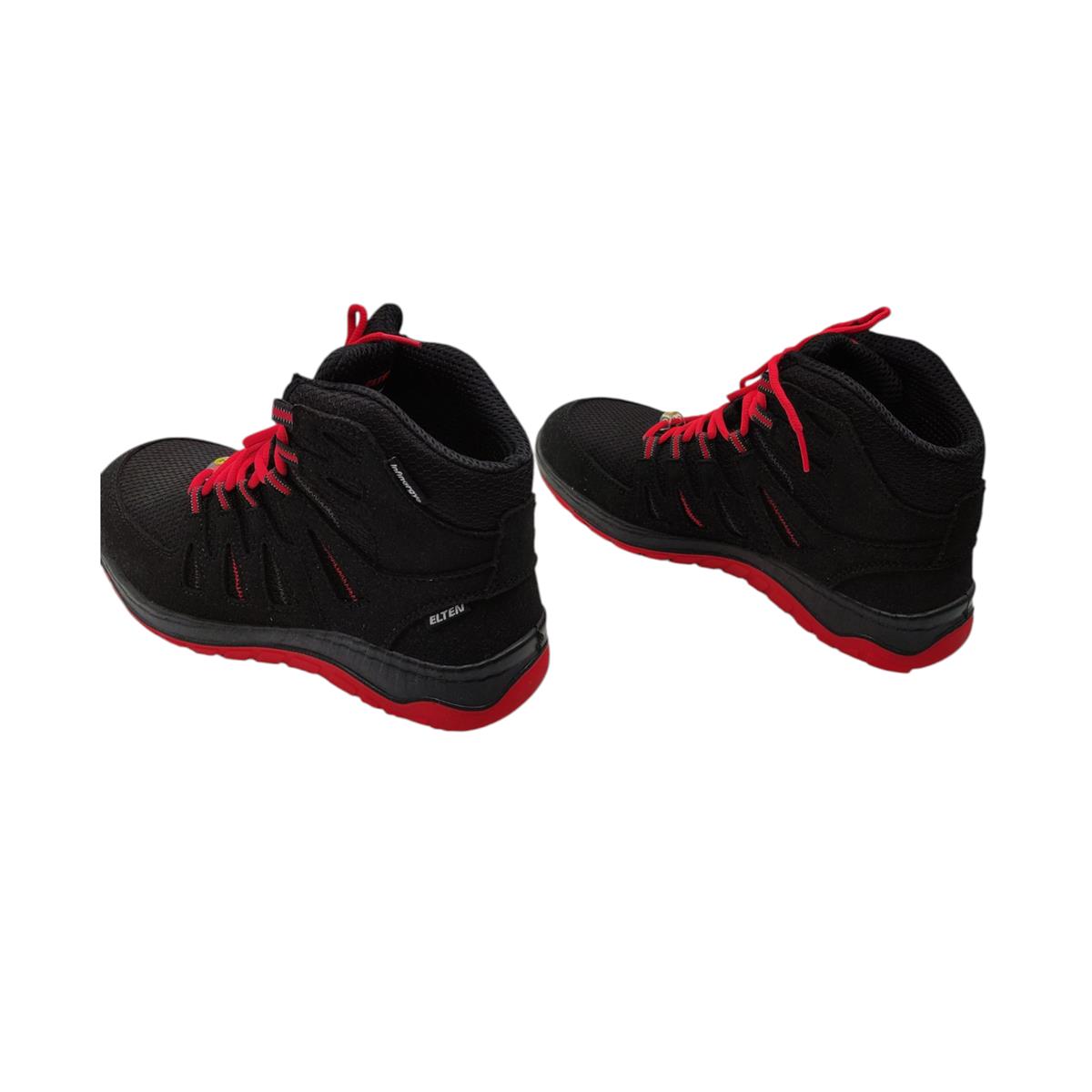 ELTEN MADDOX black-red Mid Sicherheitsschuhe ESD S3 Gr. 41 Schwarz-Rot