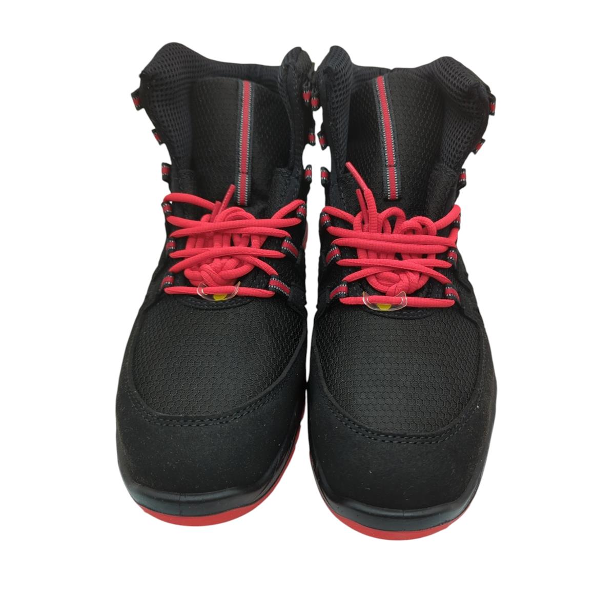 ELTEN MADDOX Mid ESD S3 Sicherheitsschuhe Stahlkappe Schwarz/Rot Gr. 42