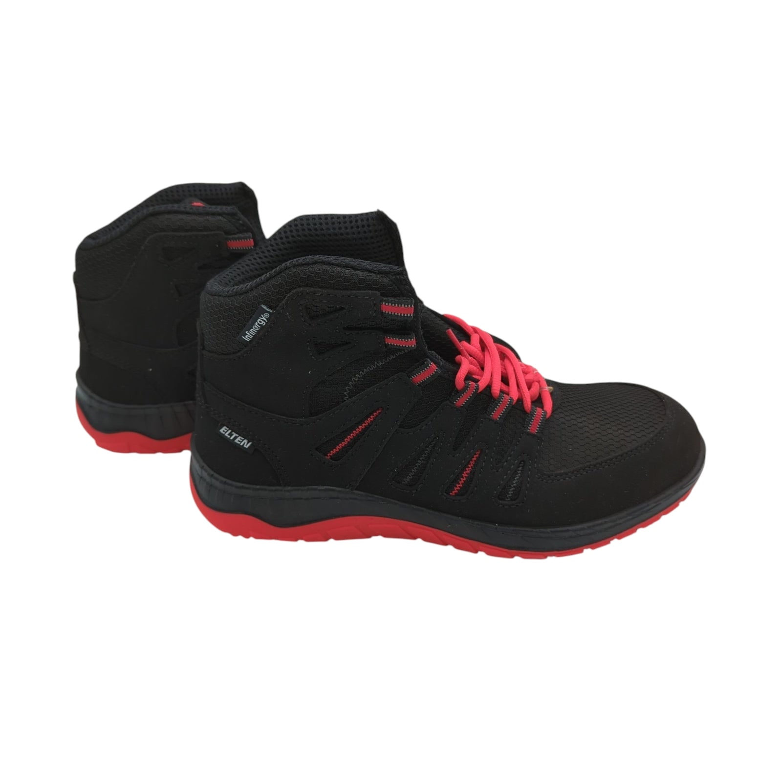 ELTEN MADDOX Mid ESD S3 Sicherheitsschuhe Stahlkappe Schwarz/Rot Gr. 42