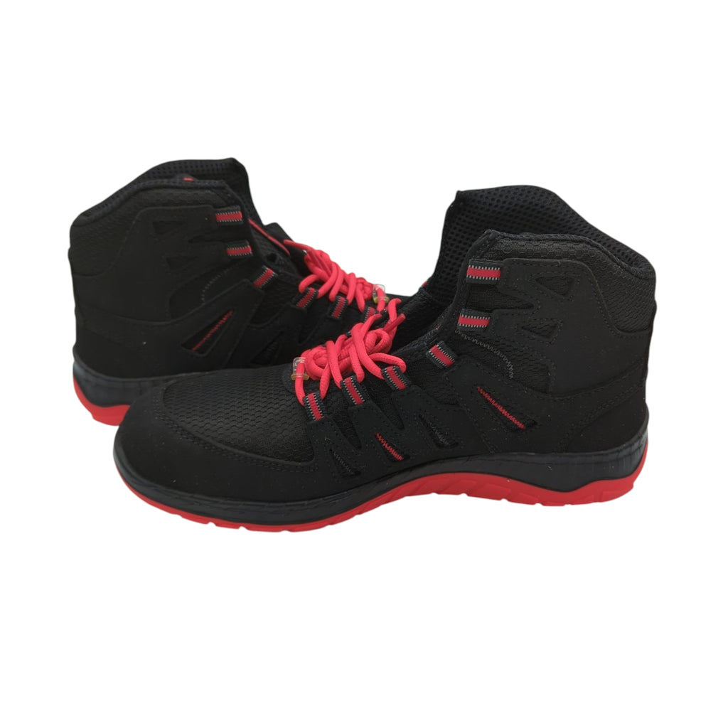 ELTEN MADDOX Mid ESD S3 Sicherheitsschuhe Stahlkappe Schwarz/Rot Gr. 42