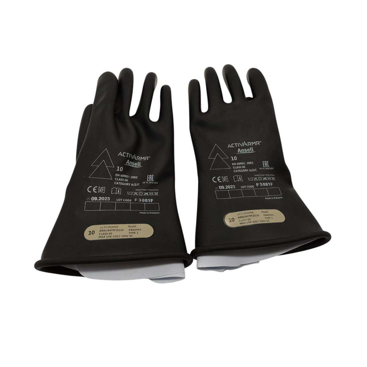 Ansell ActivArmr Elektrohandschuhe Klasse 00 500V, isolierend, Gumm Gr XL 10i
