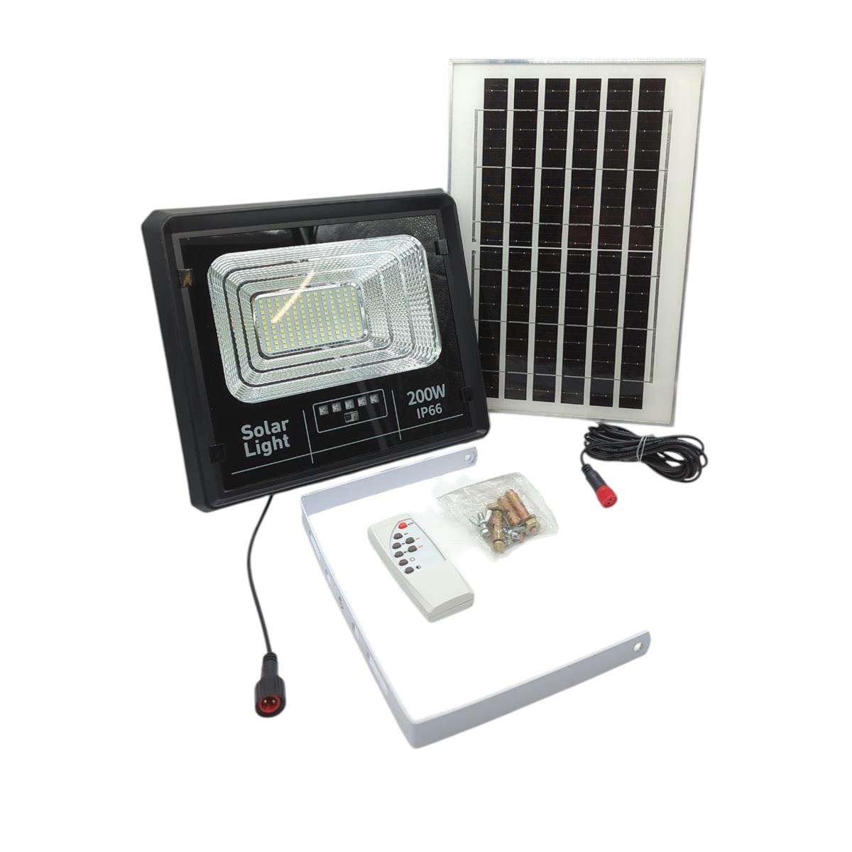 TEMPO DI SALDI LED Strahler 200W Solarpanel Sensor Fernbedienung ca. 26,5x24x7cm