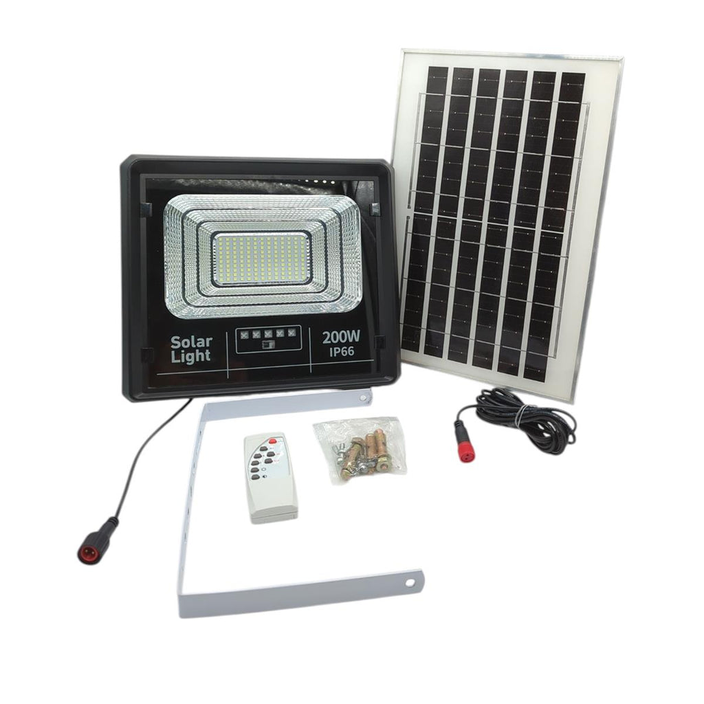 TEMPO DI SALDI LED Strahler 200W Solarpanel Sensor Fernbedienung ca. 26,5x24x7cm