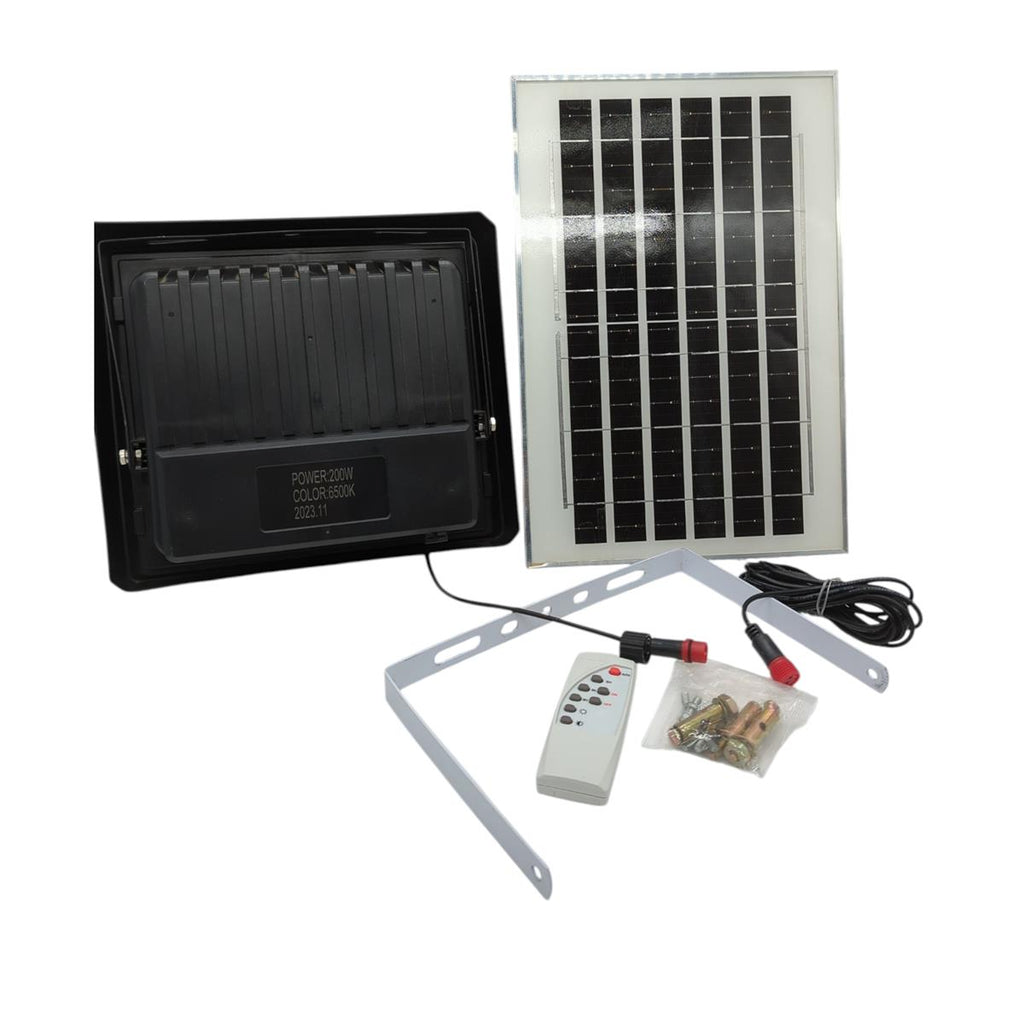 TEMPO DI SALDI LED Strahler 200W Solarpanel Sensor Fernbedienung ca. 26,5x24x7cm