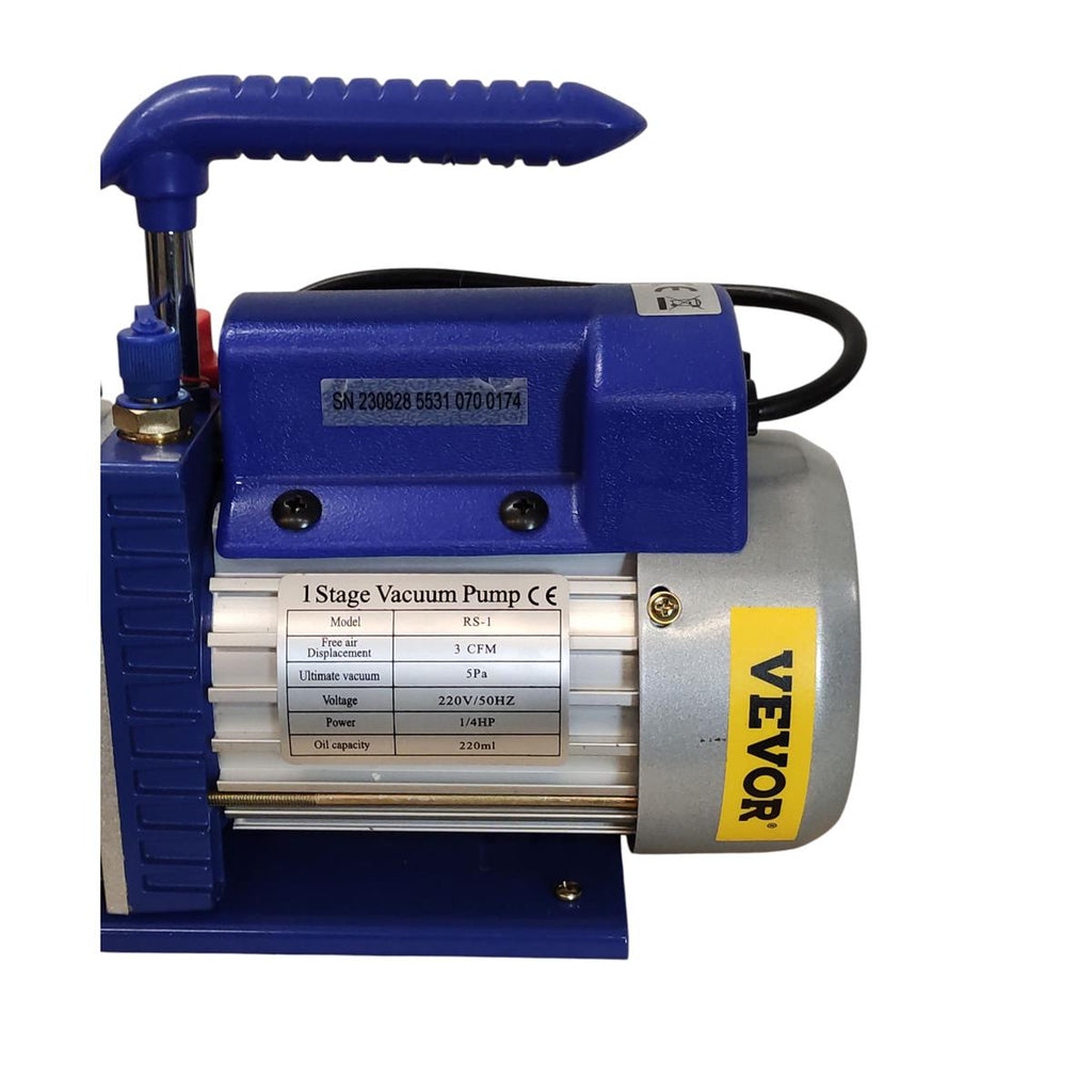 VEVOR Vakuumpumpe 3CFM 1/4HP 220V einstufig 2-Wege Unterdruckpumpe für Klimaanlagen