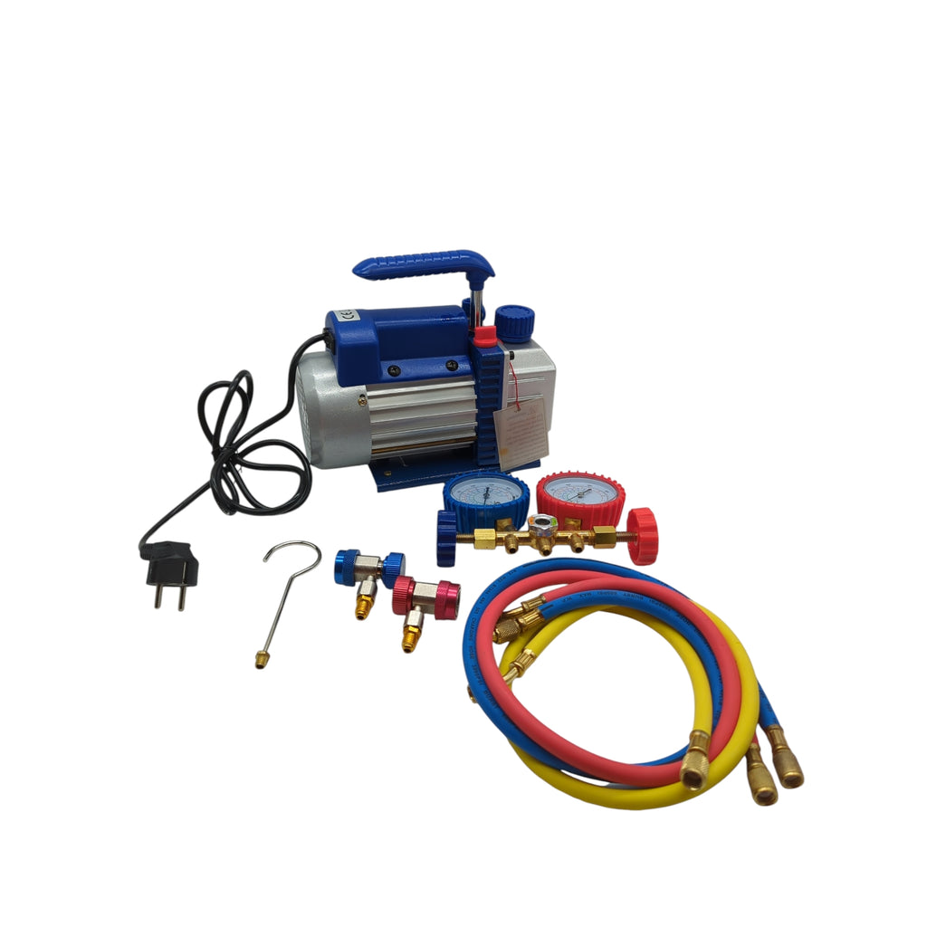 VEVOR Vakuumpumpe 3CFM 1/4HP 220V einstufig 2-Wege Unterdruckpumpe für Klimaanlagen