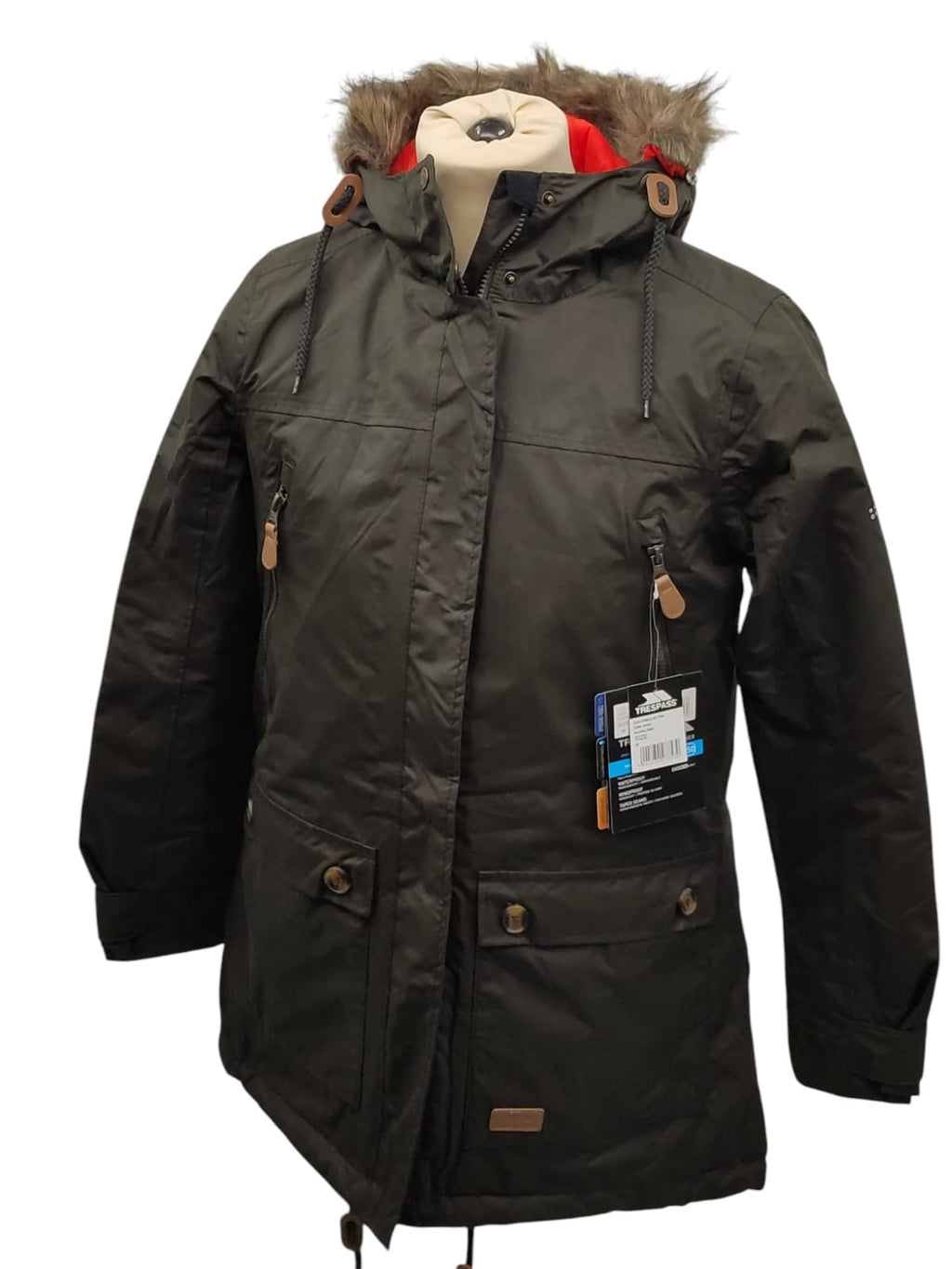 Trespass Clea Women's Padded Waterproof Coat Khaki Size M