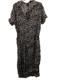 VERO MODA Damen Midi Blusenkleid Kurzarm Gürtel Größe L