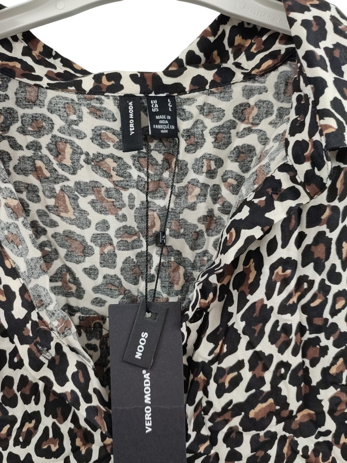 VERO MODA Damen Midi Blusenkleid Kurzarm Gürtel Größe L