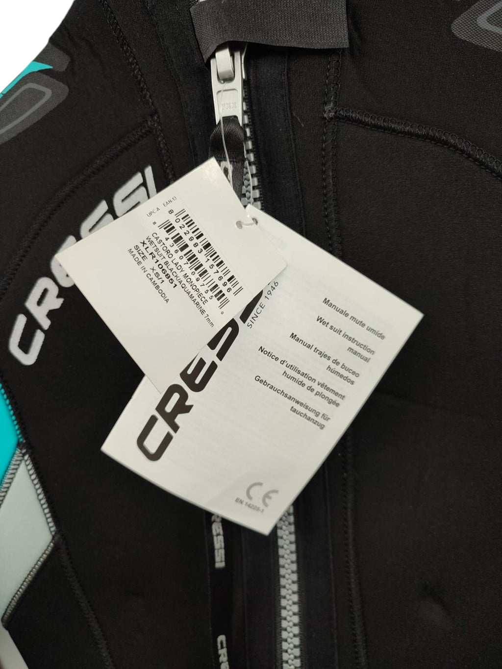 Cressi Castoro Lady Monopiece Tauchanzug 7 mm schwarz aquamarin XS