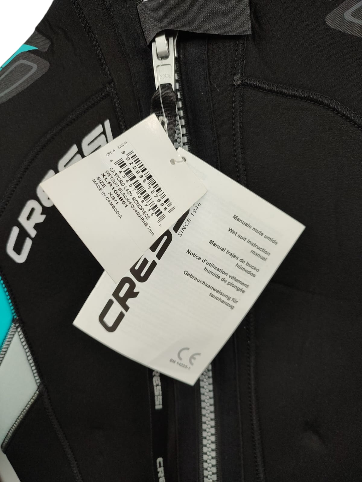 Cressi Castoro Lady Monopiece Tauchanzug 7 mm schwarz aquamarin XS