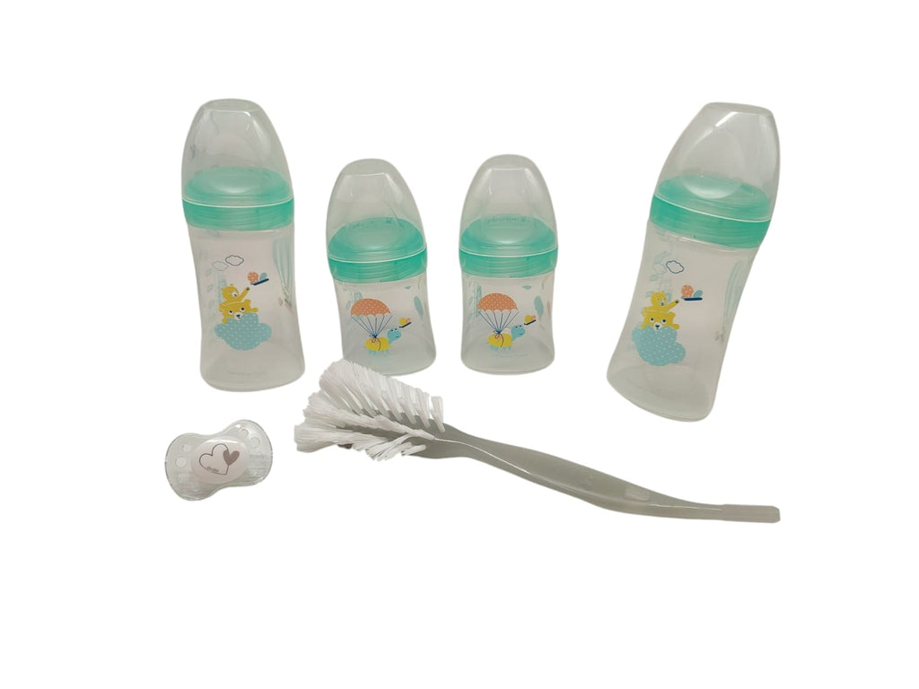 Dodie Anti-Colic Baby Bottle Set 4-Pack with Pacifier