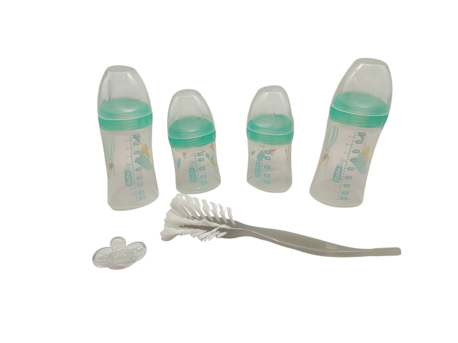 Dodie Anti-Colic Baby Bottle Set 4-Pack with Pacifier