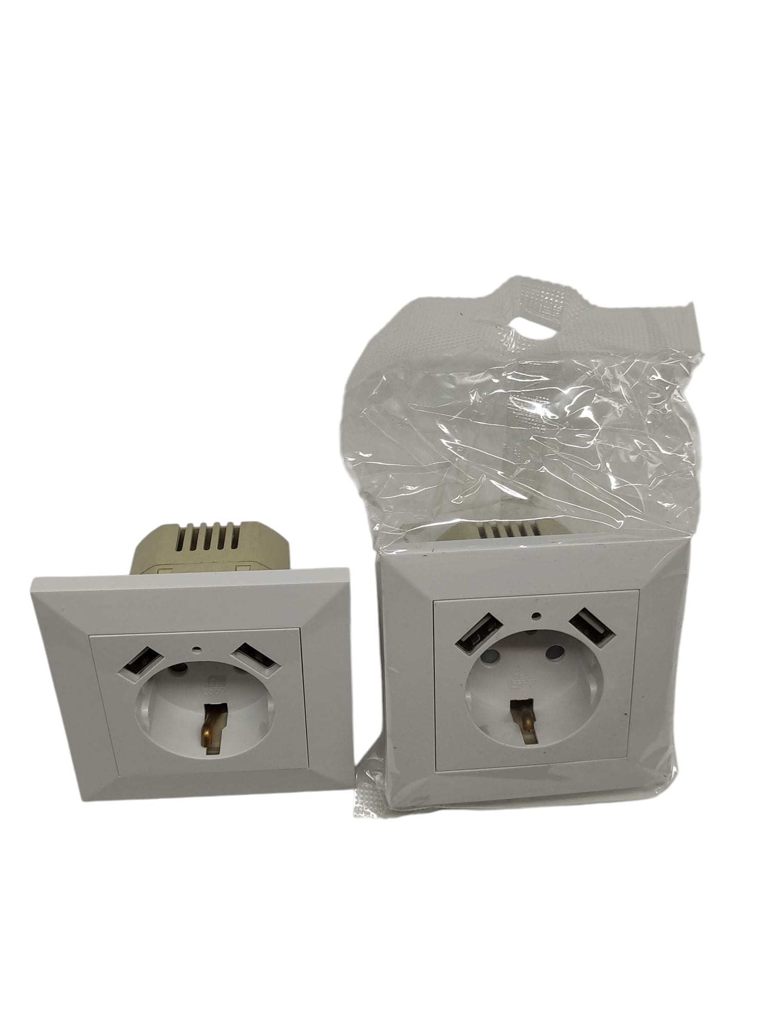 HIT TRENDS USB-Steckdosensystem 55 mm Schutzkontaktsteckdose 2x USB Ports