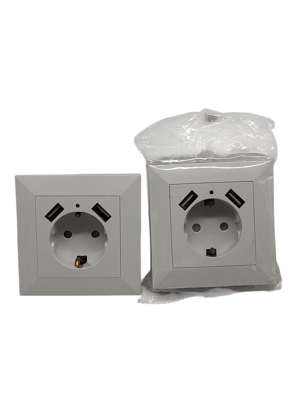 HIT TRENDS USB-Steckdosensystem 55 mm Schutzkontaktsteckdose 2x USB Ports