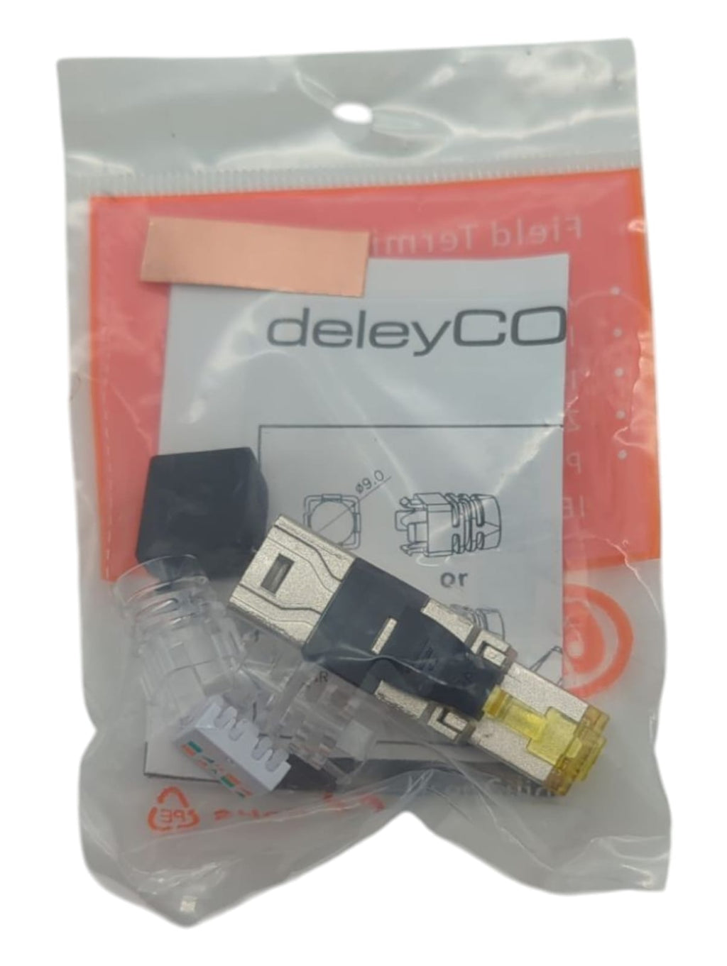 deleyCON CAT 6a RJ45 Netzwerkstecker LAN LSA für Installationskabel 4 Stück