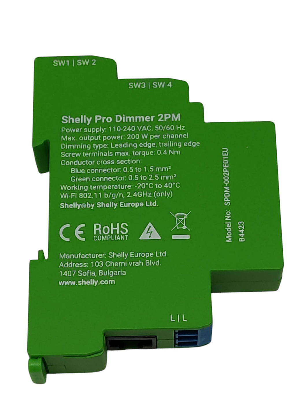 Shelly Pro Dimmer 2PM Smart Dimmer DIN Hutschiene 2 Kanal WLAN