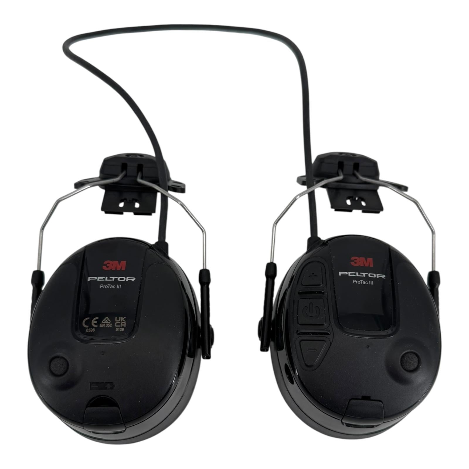 3M Peltor ProTac III MT13H221P3E Hearing Protection Headset Helmet Version Black