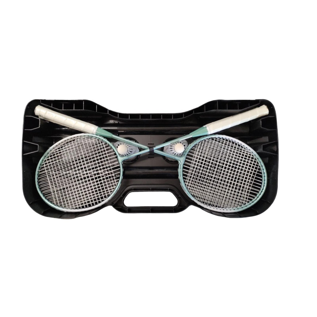 Badminton Set 4 Schläger 4 Federbälle mit Box