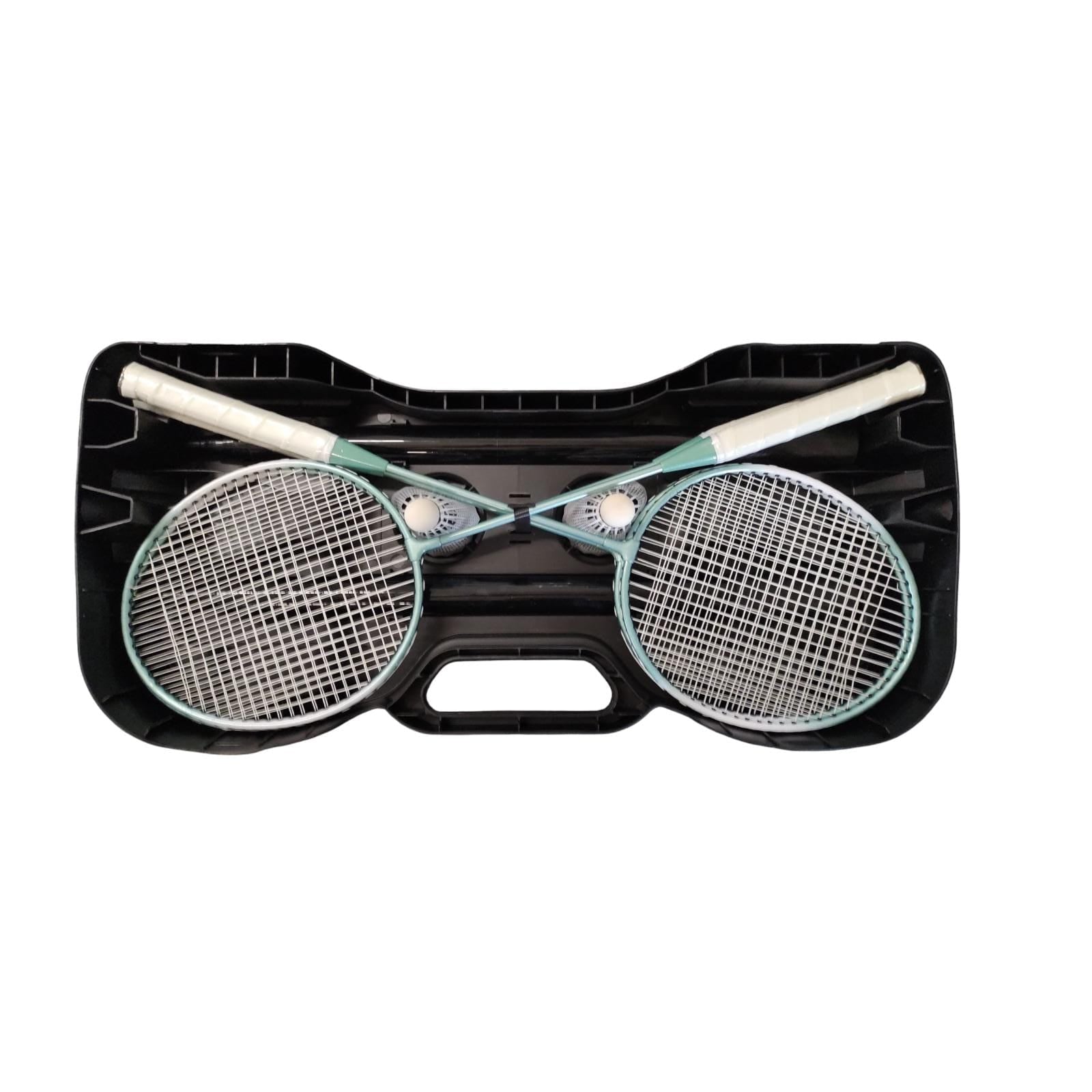 Badminton Set 4 Schläger 4 Federbälle mit Box