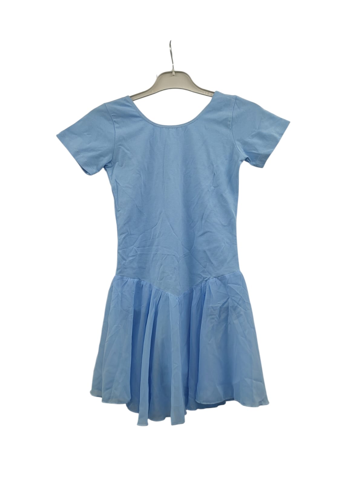 Untlet Ballettkleid Mädchen Kurzarm Ballettanzug Chiffon Wickelrock 160