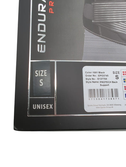 Endurance Unisex Protech Rückenbandage für Erwachsene Schwarz S