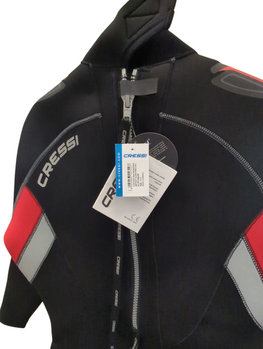 Cressi Castoro Man Monopiece Wetsuit Tauchanzug Neopren 5 mm Schwarz Rot XL5