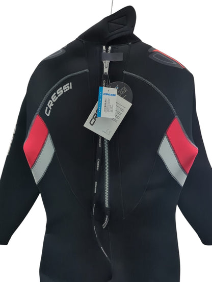 Cressi Castoro Man Monopiece Wetsuit Tauchanzug Neopren 5 mm Schwarz Rot XL5