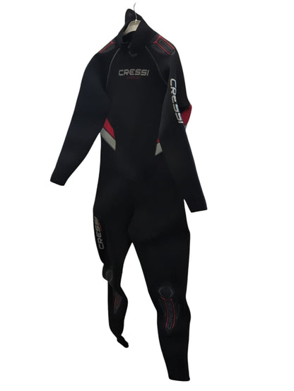 Cressi Castoro Man Monopiece Wetsuit Tauchanzug Neopren 5 mm Schwarz Rot XL5
