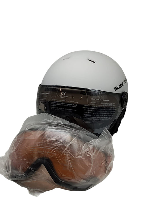 Black Crevice Arlberg Skihelm mit 2 Visieren Mixed Adult Weiß S/M 54-57 cm