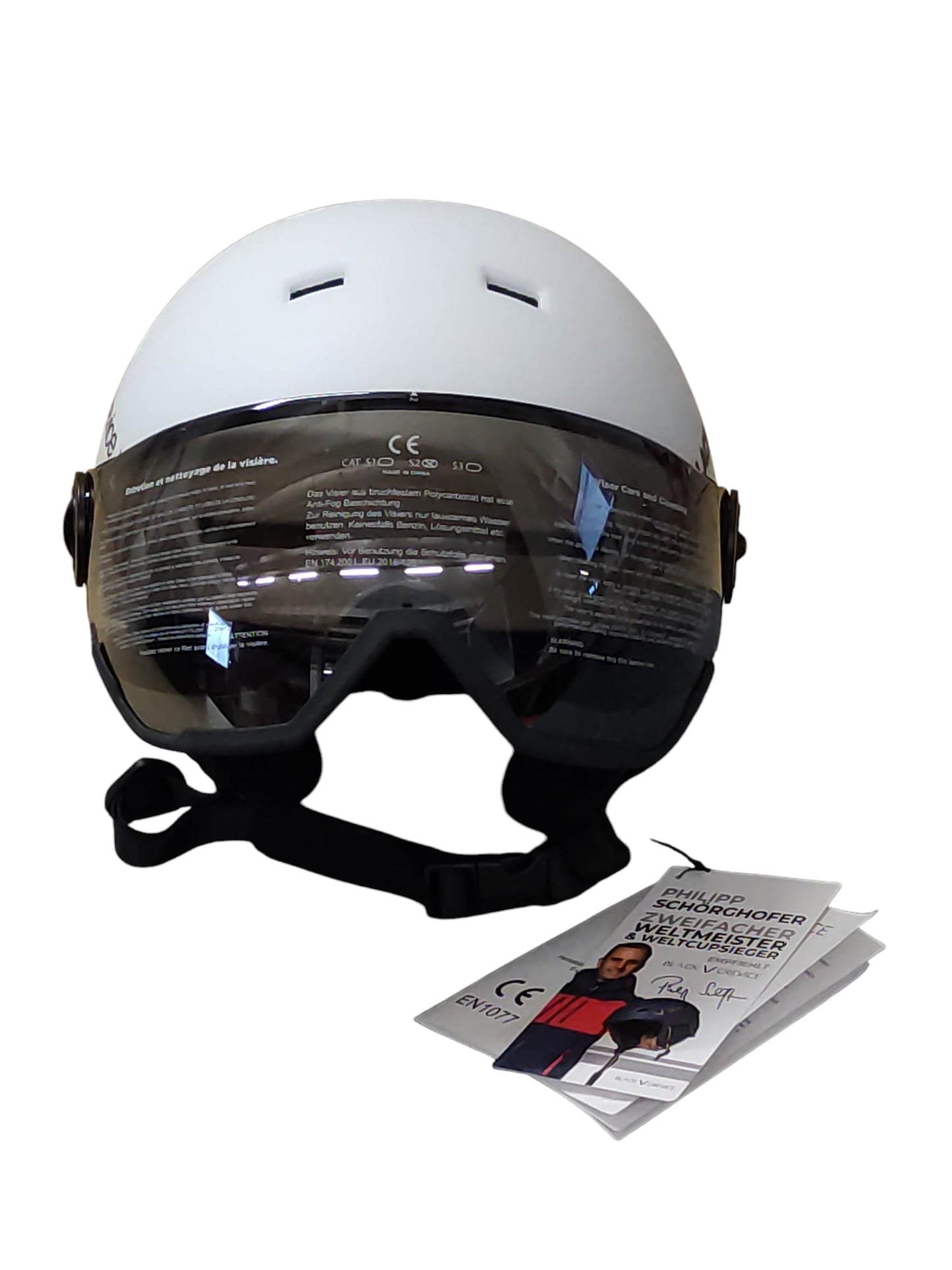 Black Crevice Arlberg Skihelm mit 2 Visieren Mixed Adult Weiß S/M 54-57 cm